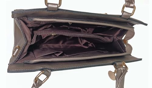 Silver Metallic Satchel Bag with strap
