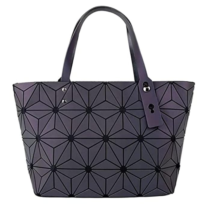 Luminous Geometric Pattern Tote Bag - Iridescent