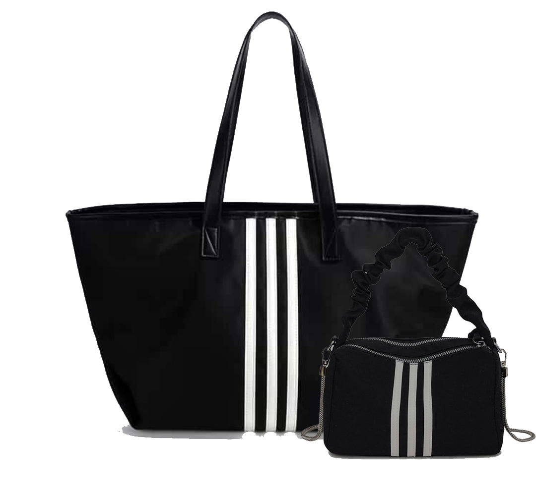 Set of Black & White Tote & Shoulderbag