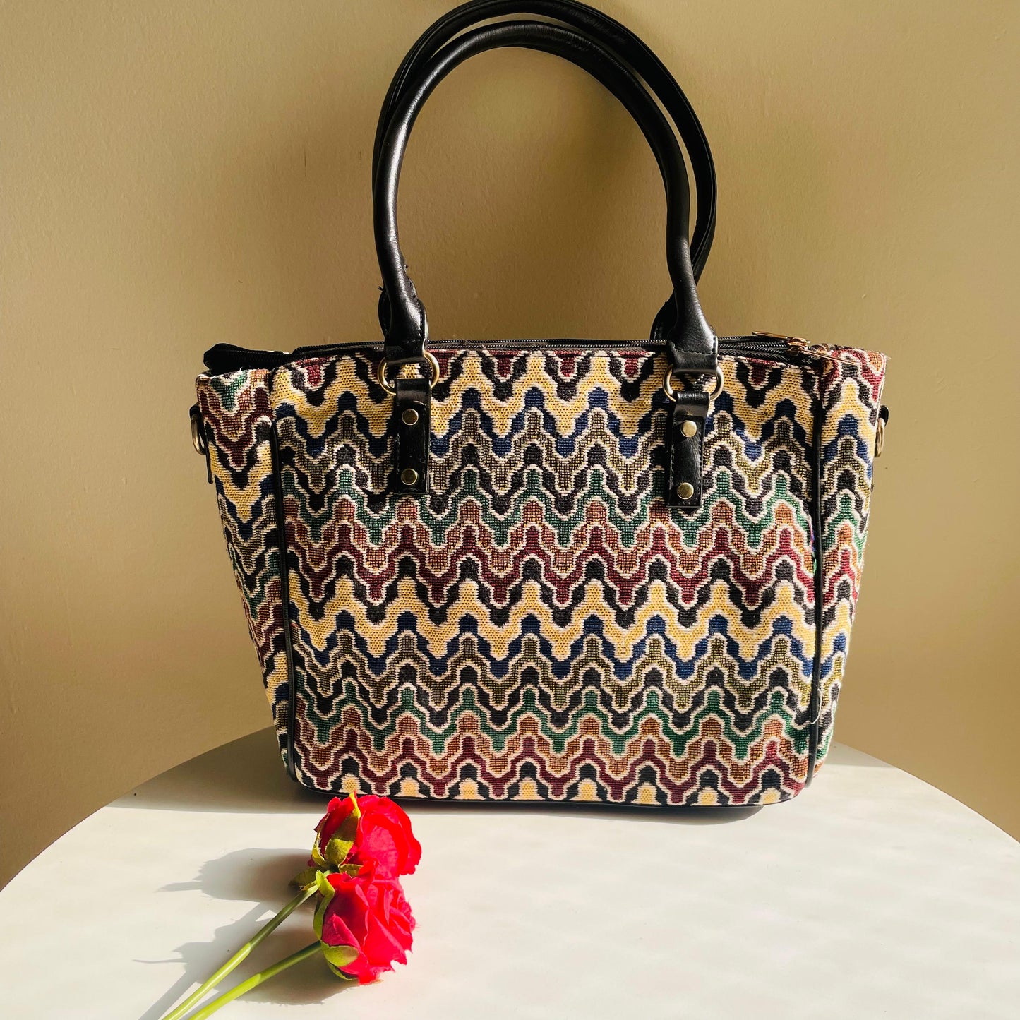 Black-Multicolor Totebag