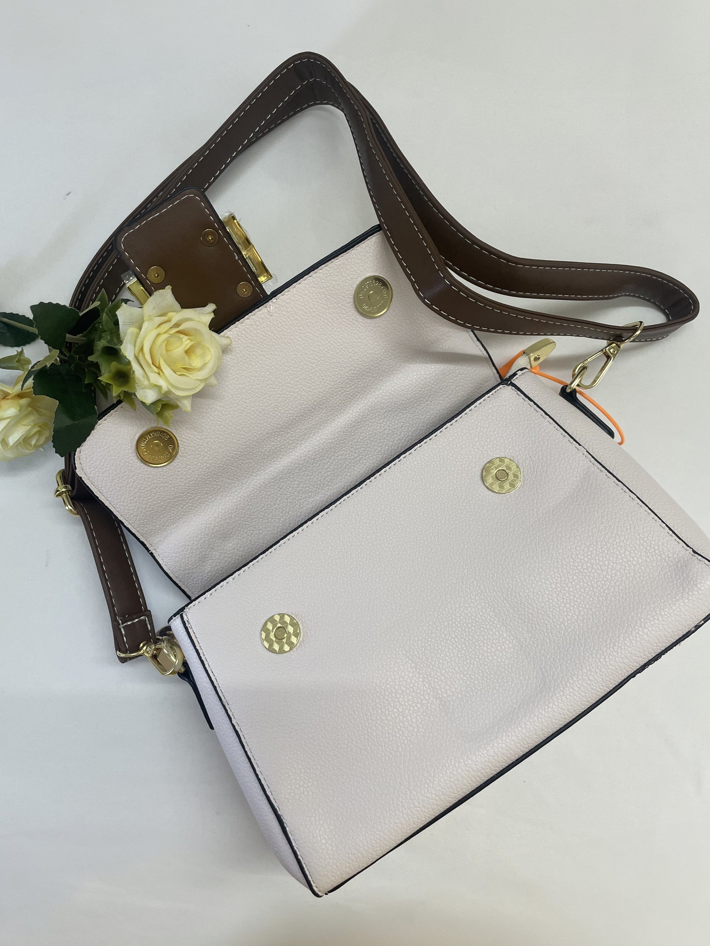 Elegant Python Textured White Sling Bag