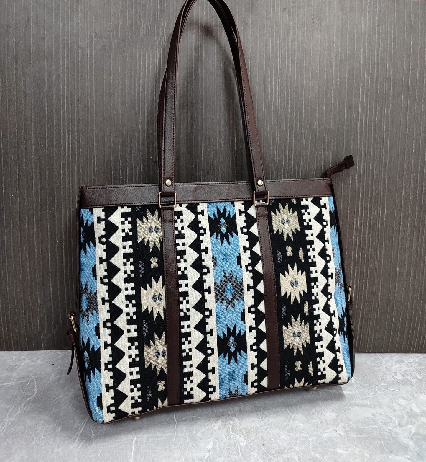 Multicolor Geometric-Print Bag