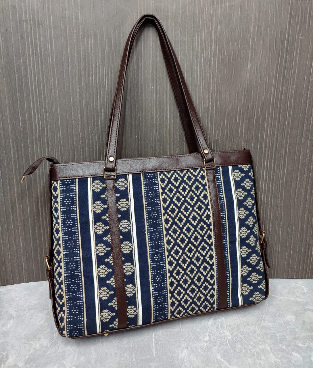 Multicolor Geometric-Print Bag