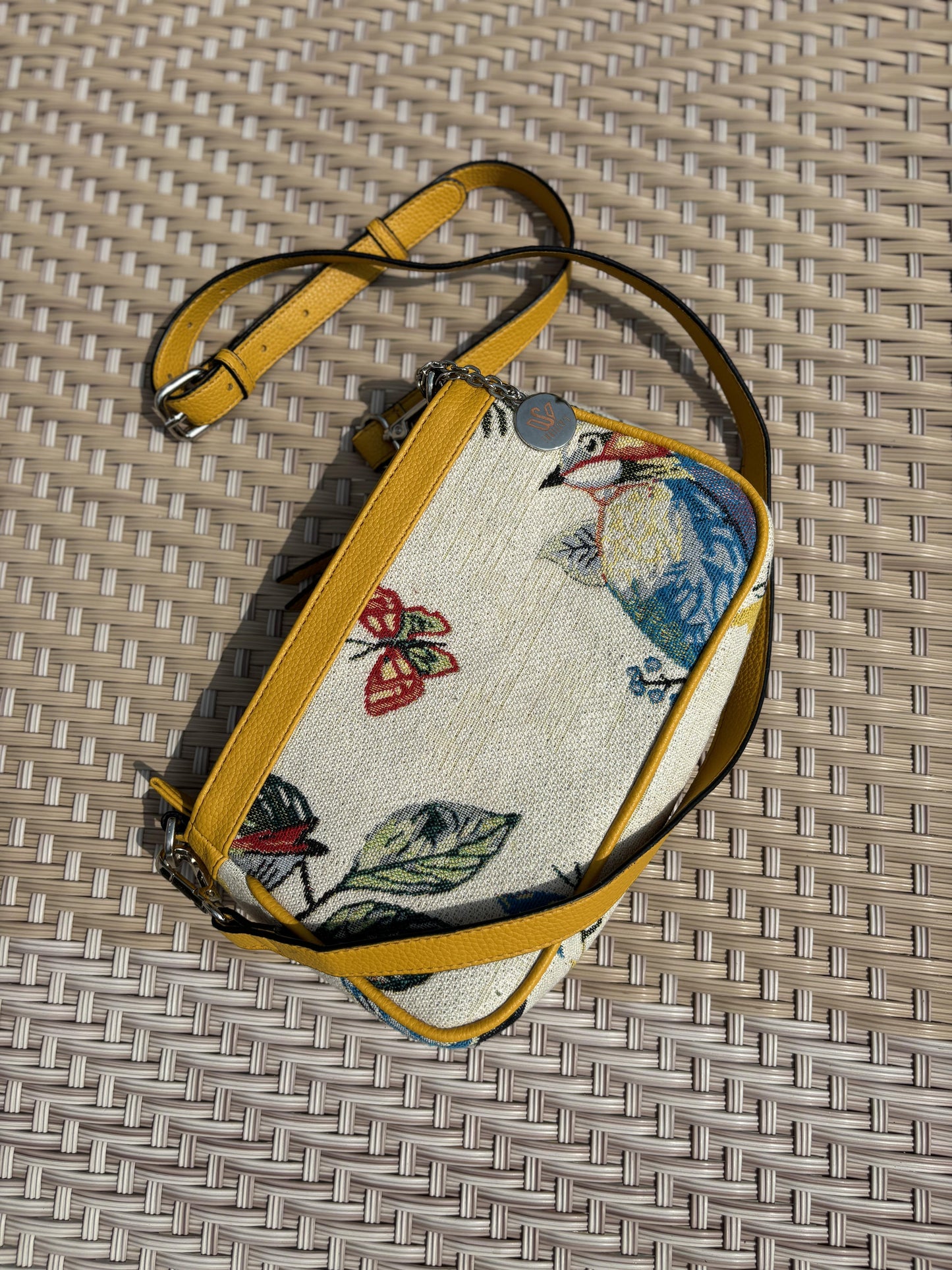 Cuckoo Jacquard Yellow Sling Bag
