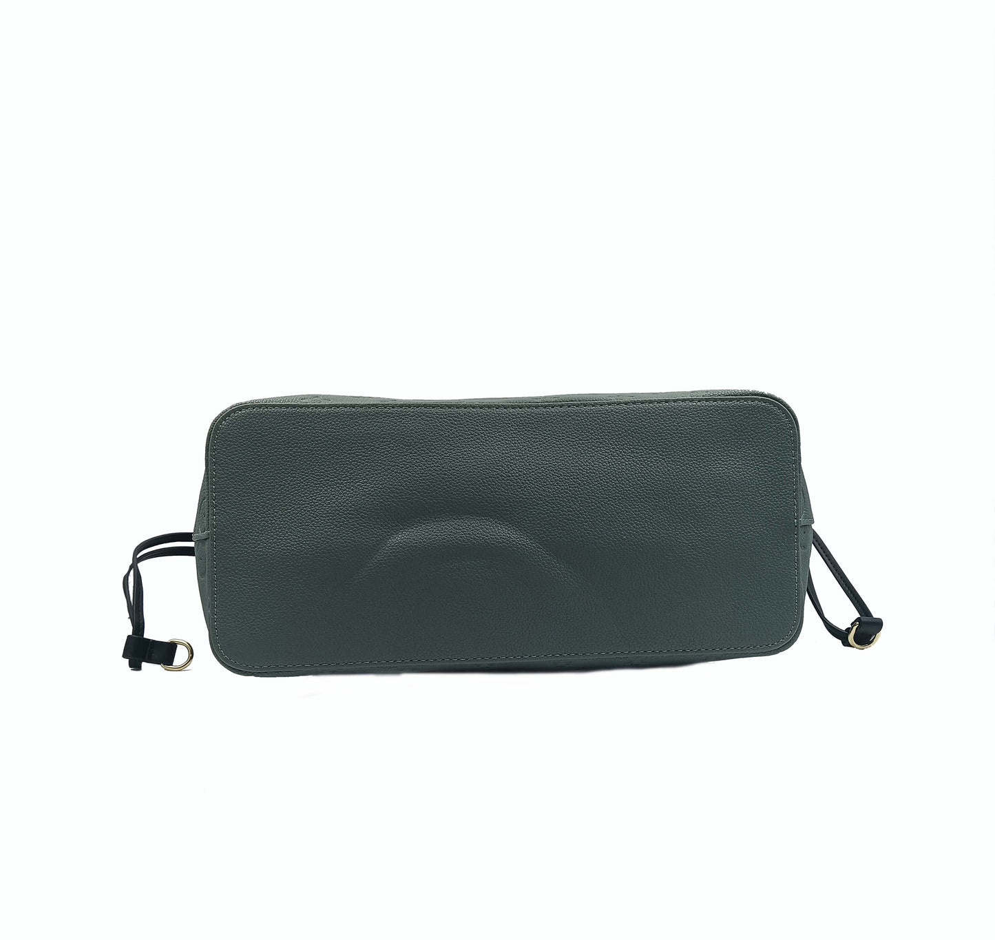 Textured tote bag with contrast black weave handles