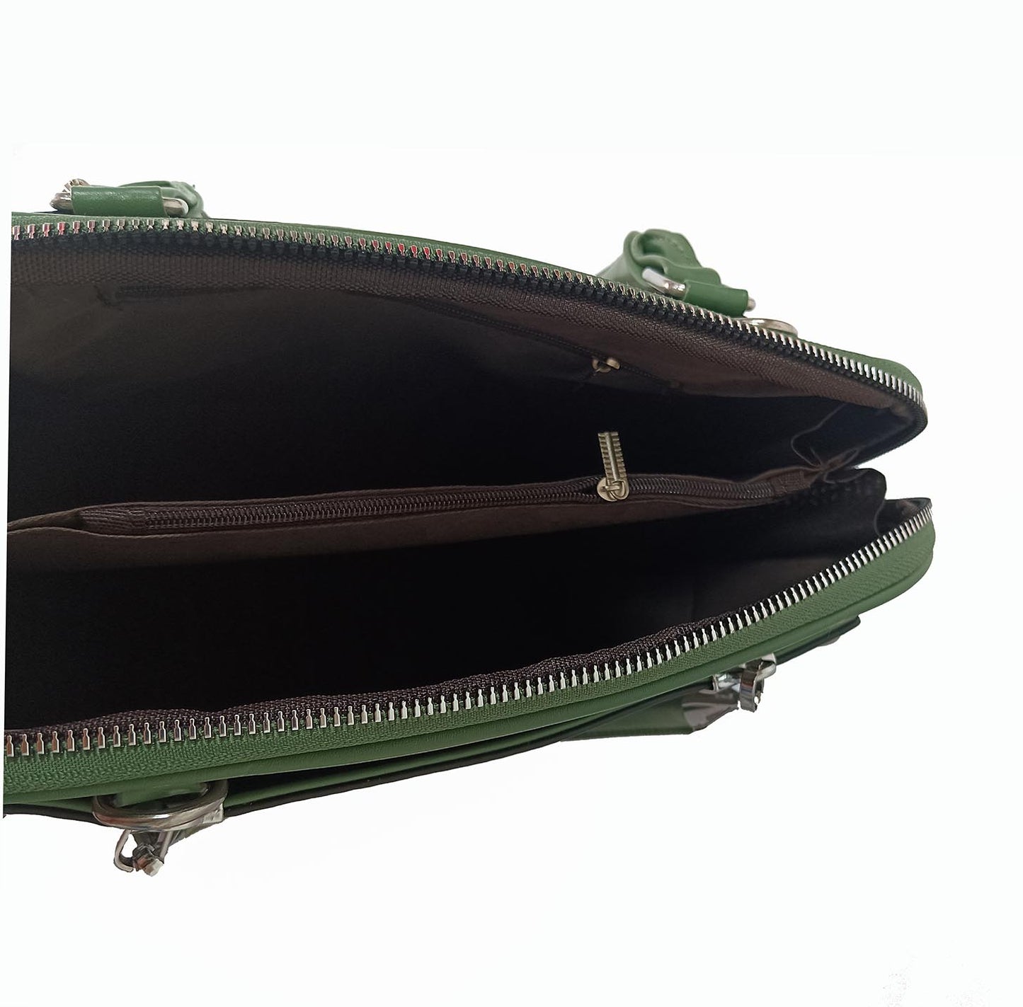 Chic Olive Green Plaid Handbag Detachable Strap
