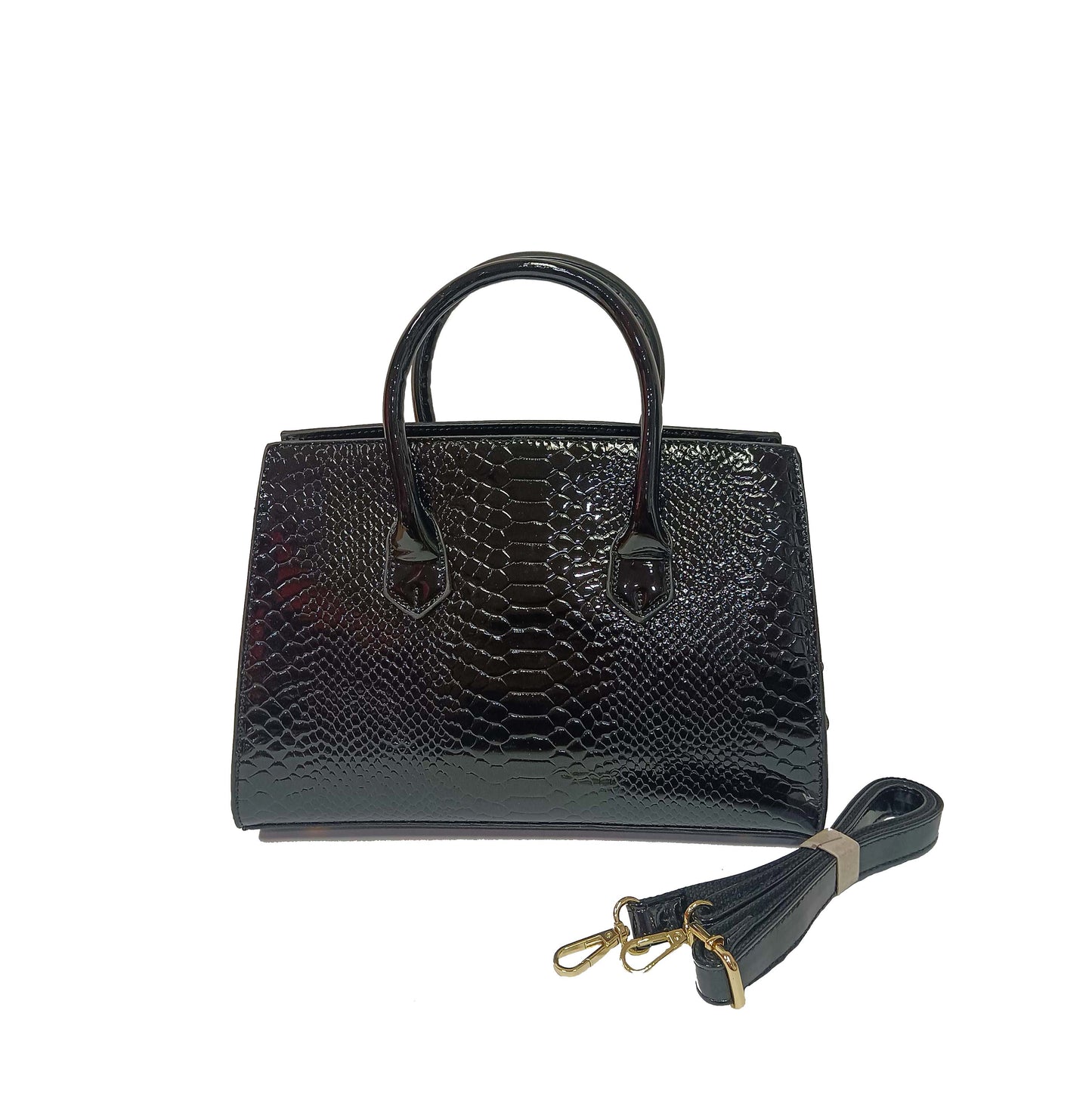 Luxurious Patent Snake printed Handbag cum Satchel bag