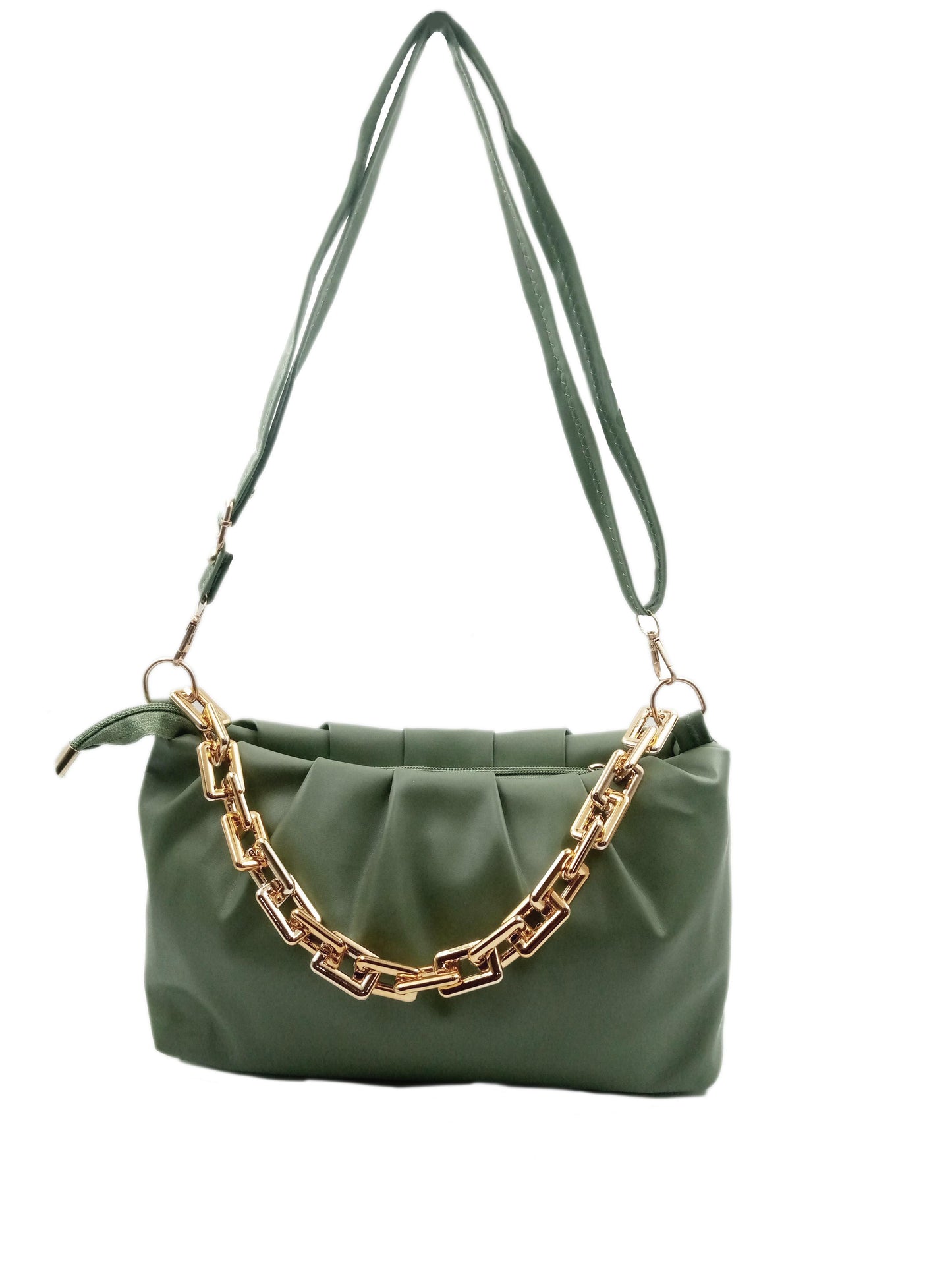 Handbag-cum-Sling Bag with gold chain detail