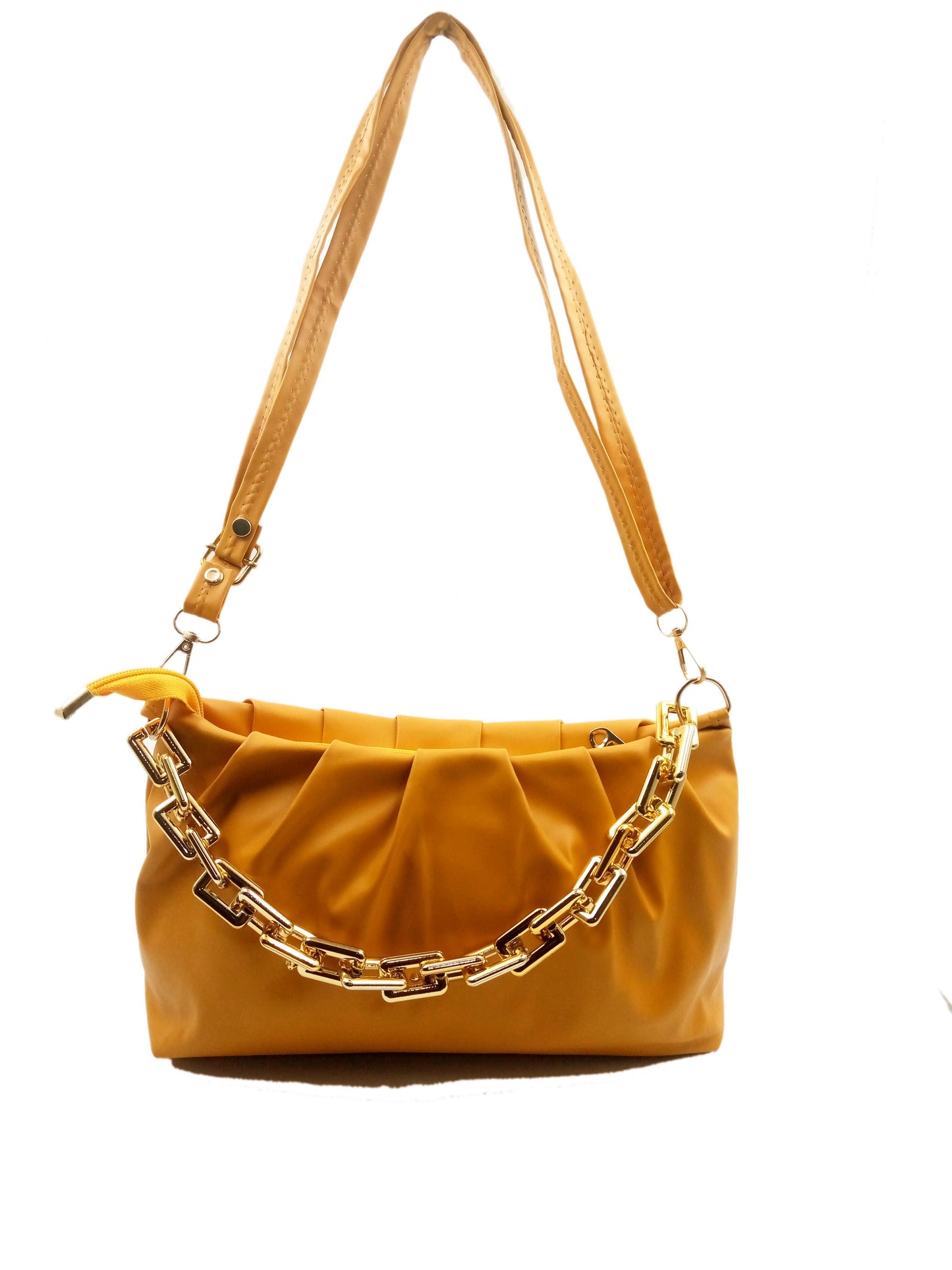 Handbag-cum-Sling Bag with gold chain detail