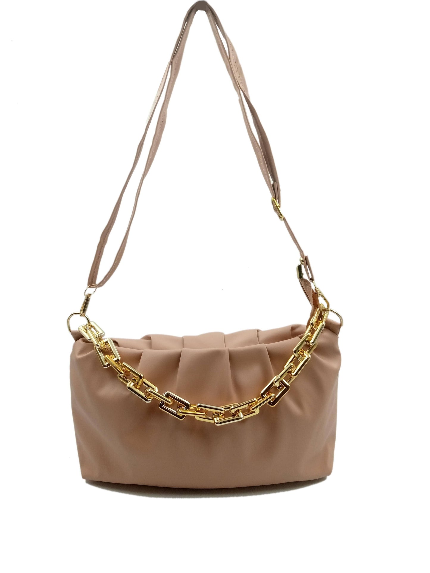 Handbag-cum-Sling Bag with gold chain detail