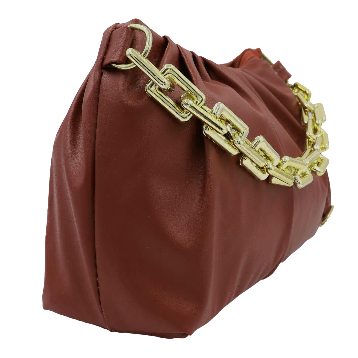 Handbag-cum-Sling Bag with gold chain detail