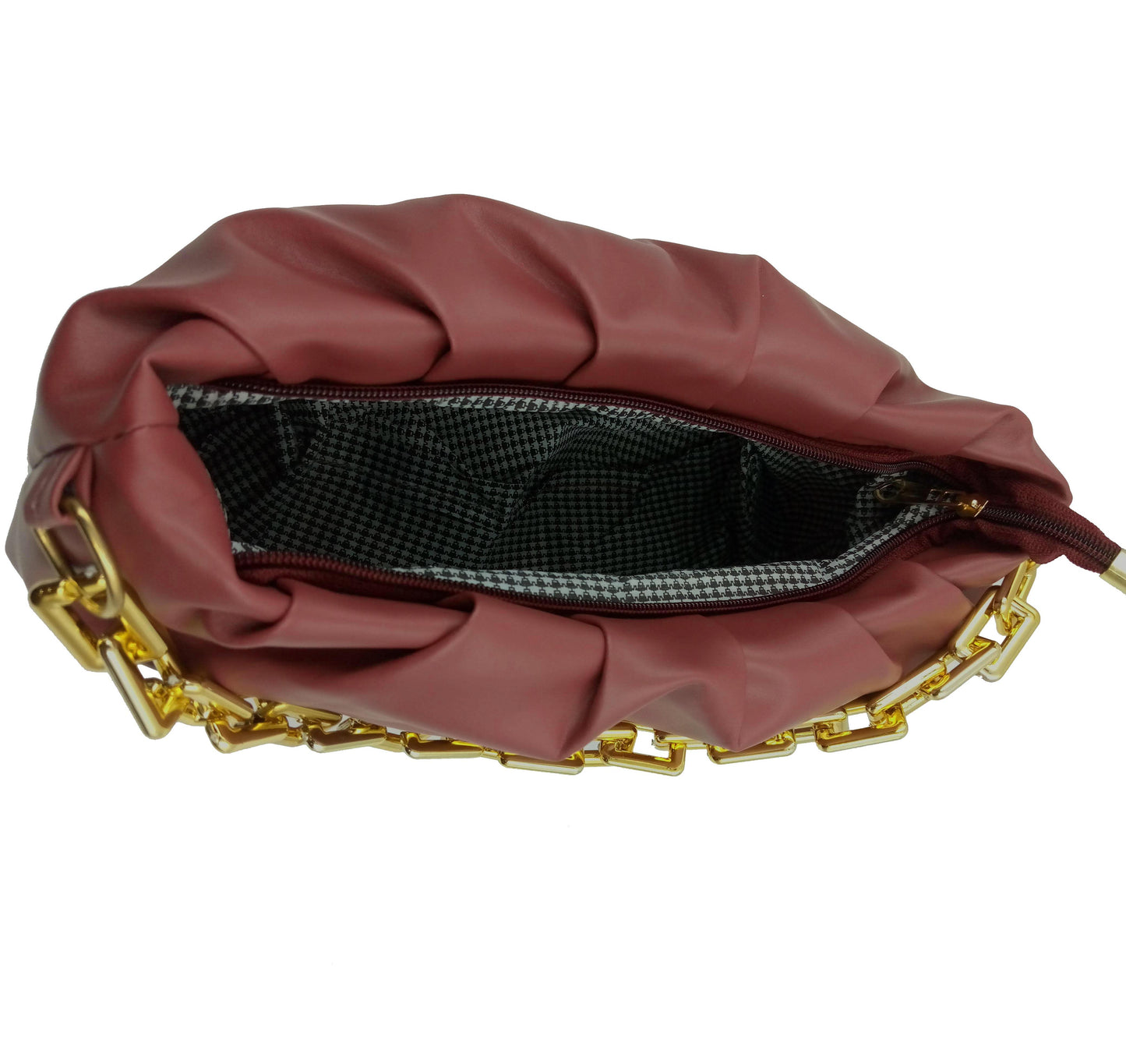 Handbag-cum-Sling Bag with gold chain detail