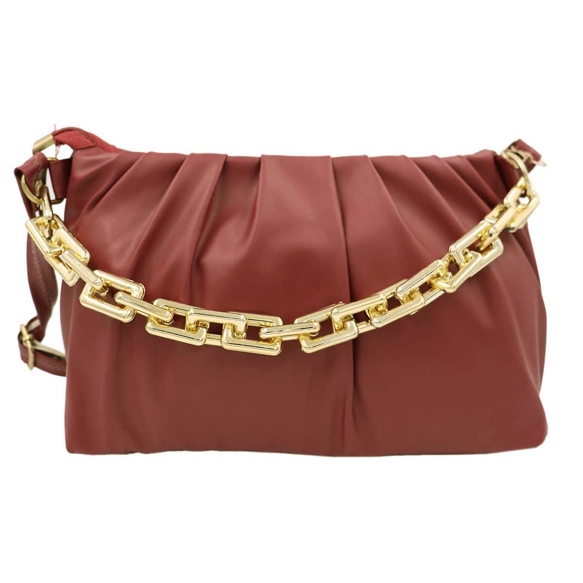 Handbag-cum-Sling Bag with gold chain detail