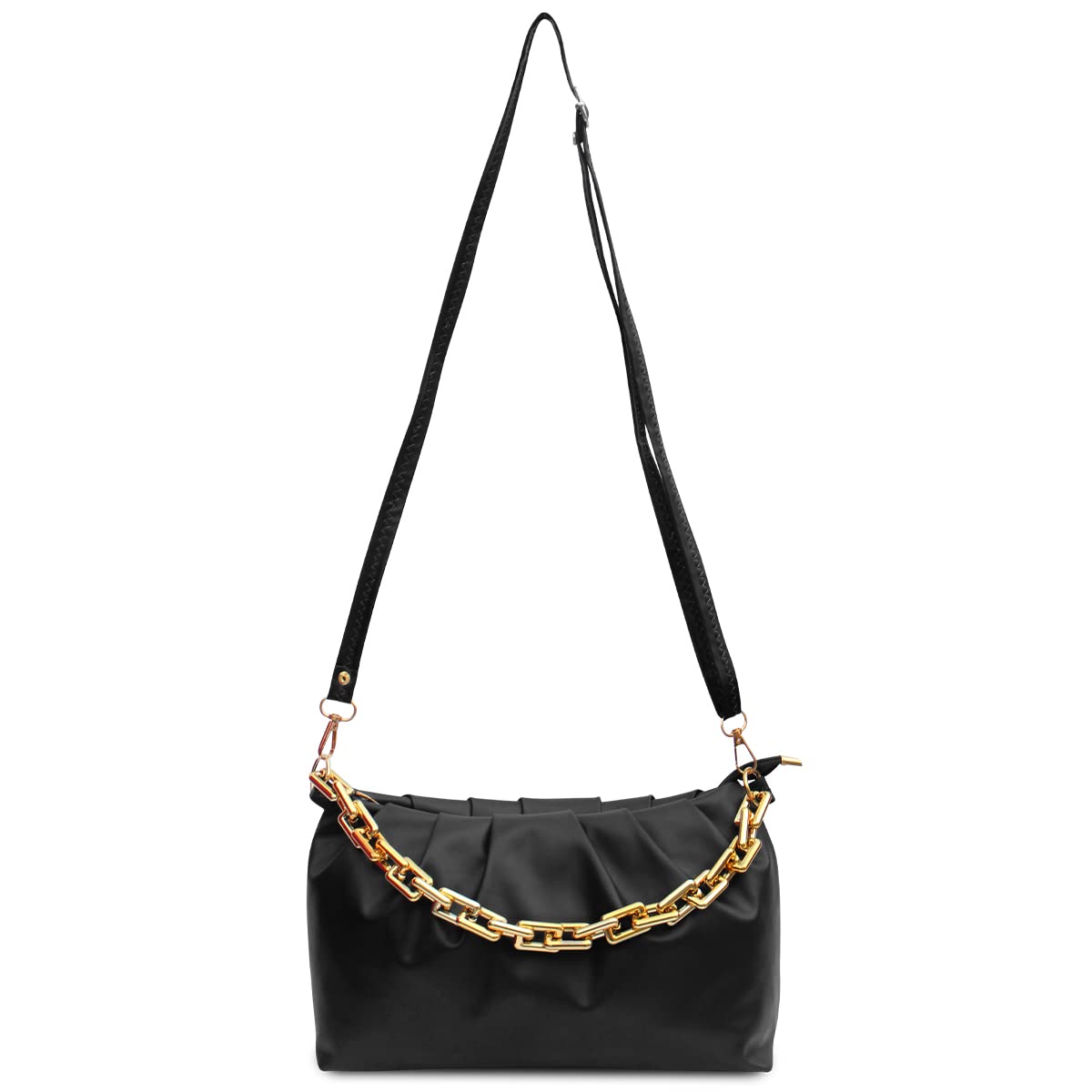 Handbag-cum-Sling Bag with gold chain detail
