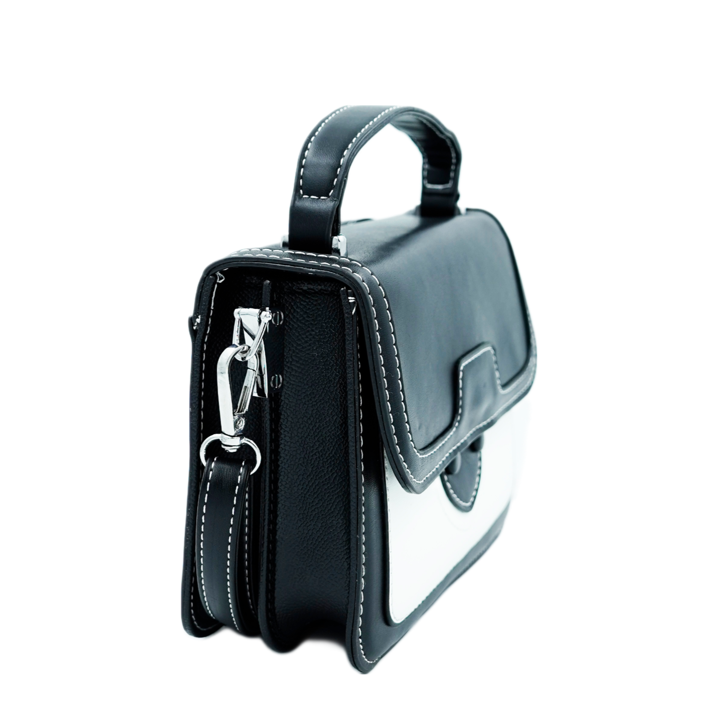 Contrast color Satchel cum Sling Bag with strap