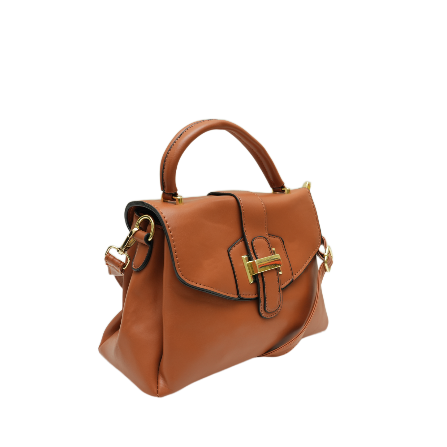 Handbag-cum-Sling Bag with Stylish H-Buckle
