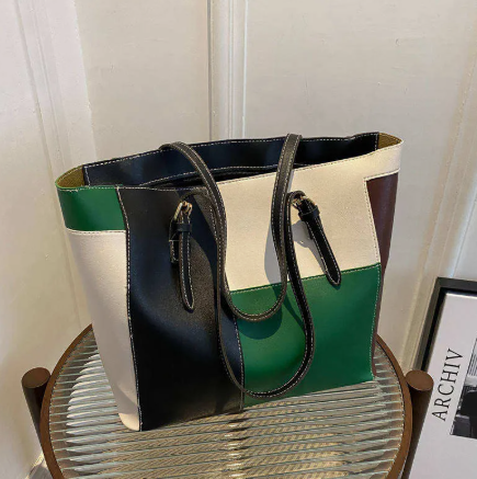 Colorblock Unlined Tote Bag