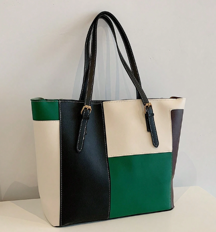 Colorblock Unlined Tote Bag