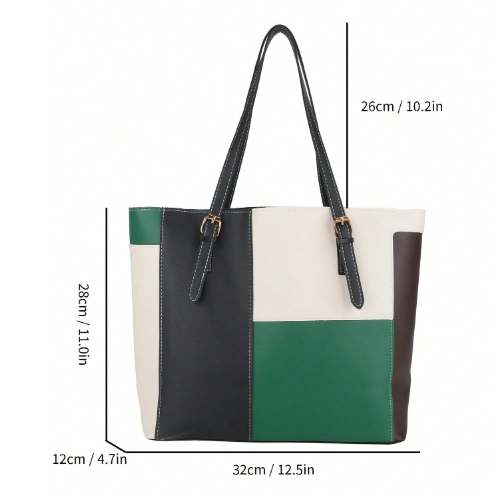 Colorblock Unlined Tote Bag