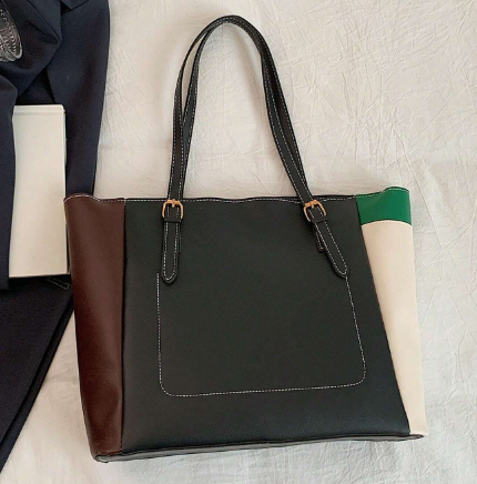 Colorblock Unlined Tote Bag