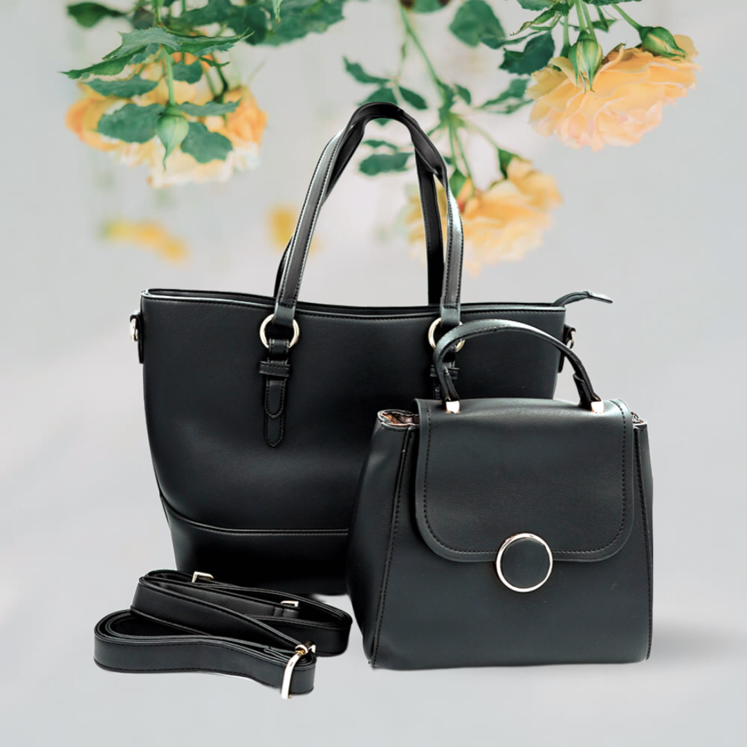 Set of Black Tote & Handbag