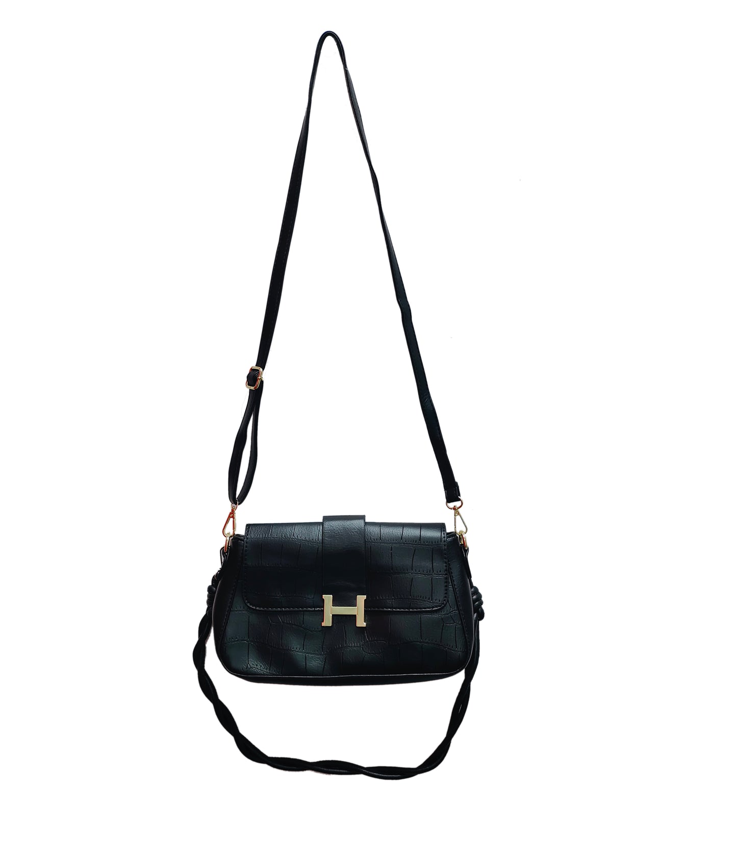 Classic Croco-Embossed Shoulder Bag cum Crossbody