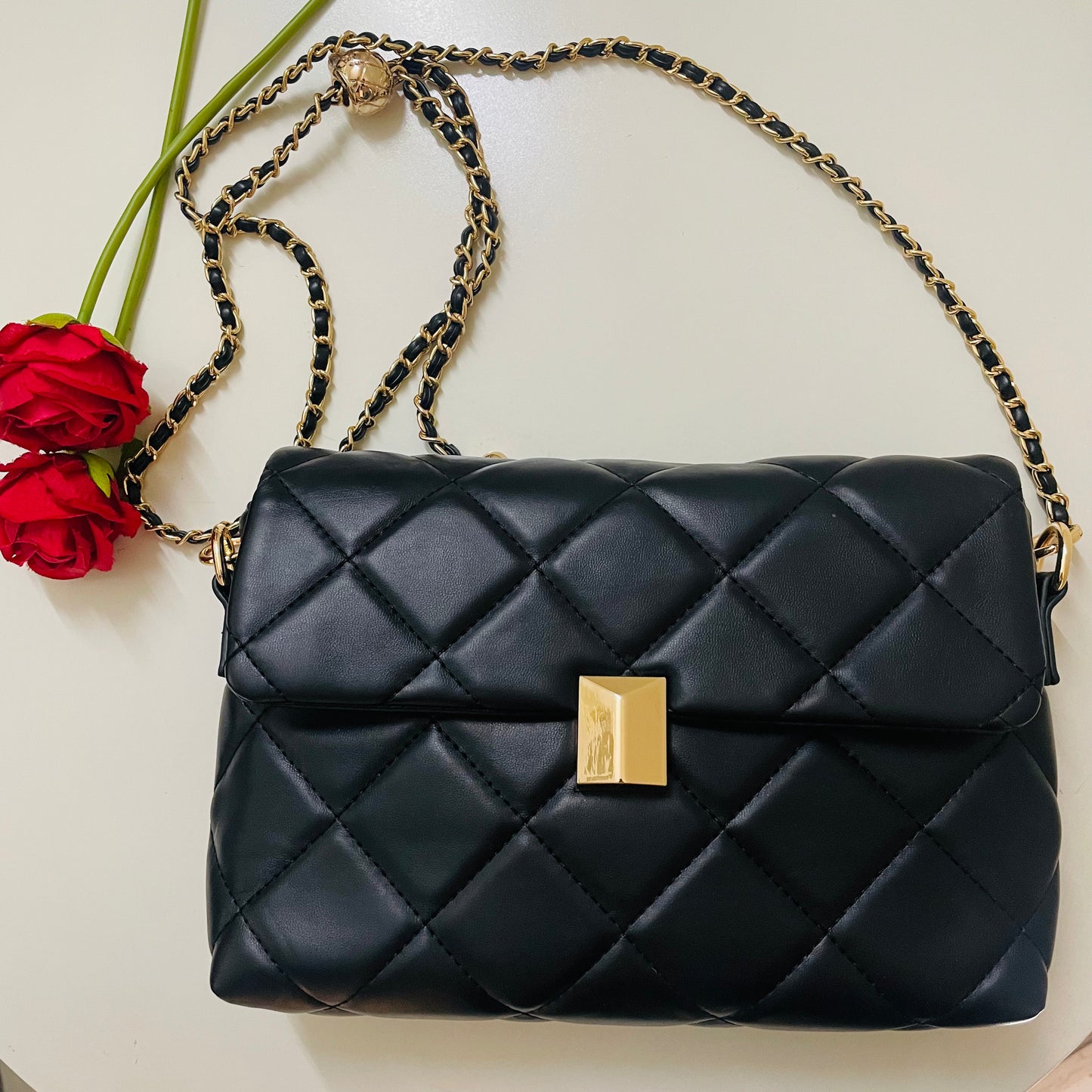 Chic Quilted Envelope Shoulder Bag with chain Strap