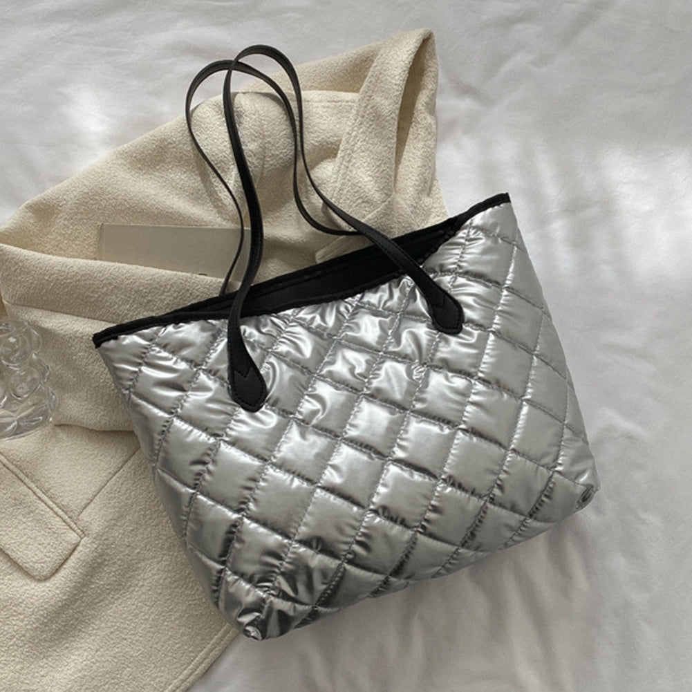 Women Quilted Puffy Tote Bag