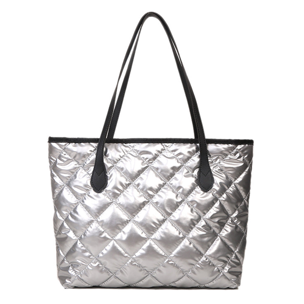 Women Quilted Puffy Tote Bag