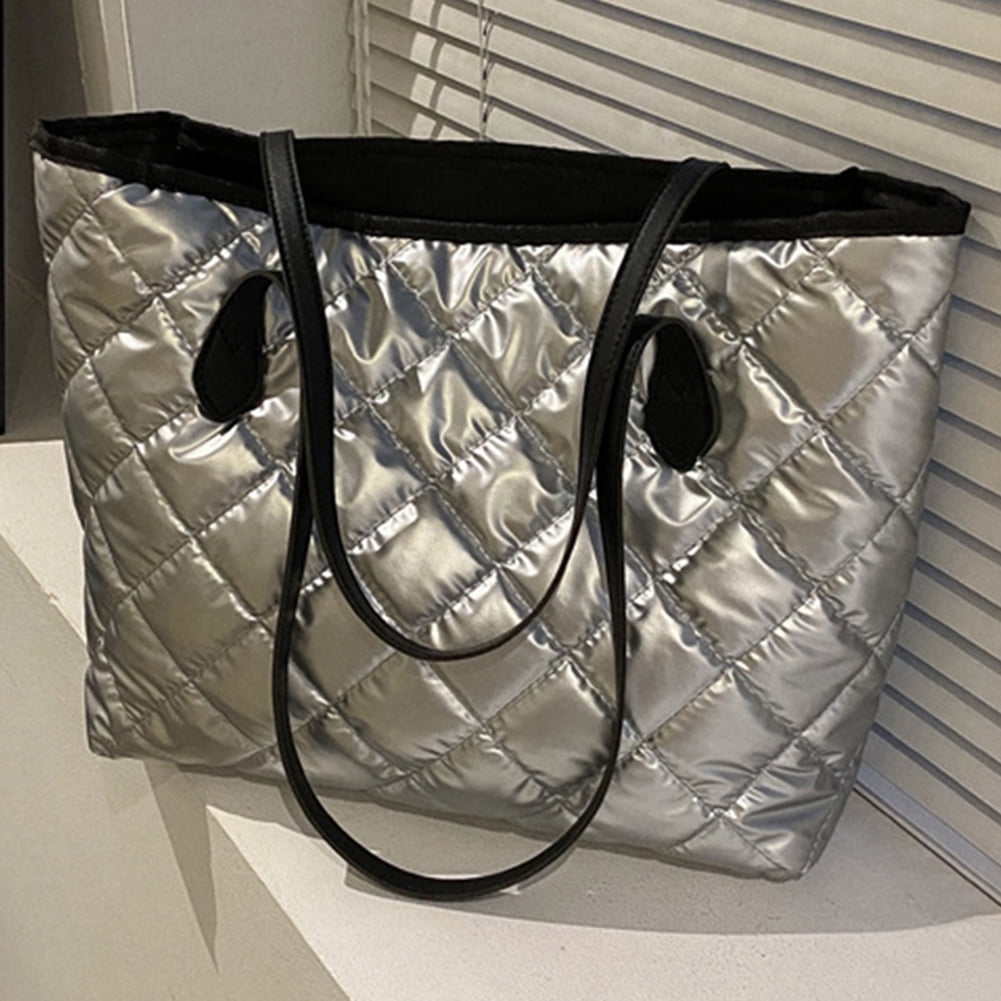 Women Quilted Puffy Tote Bag