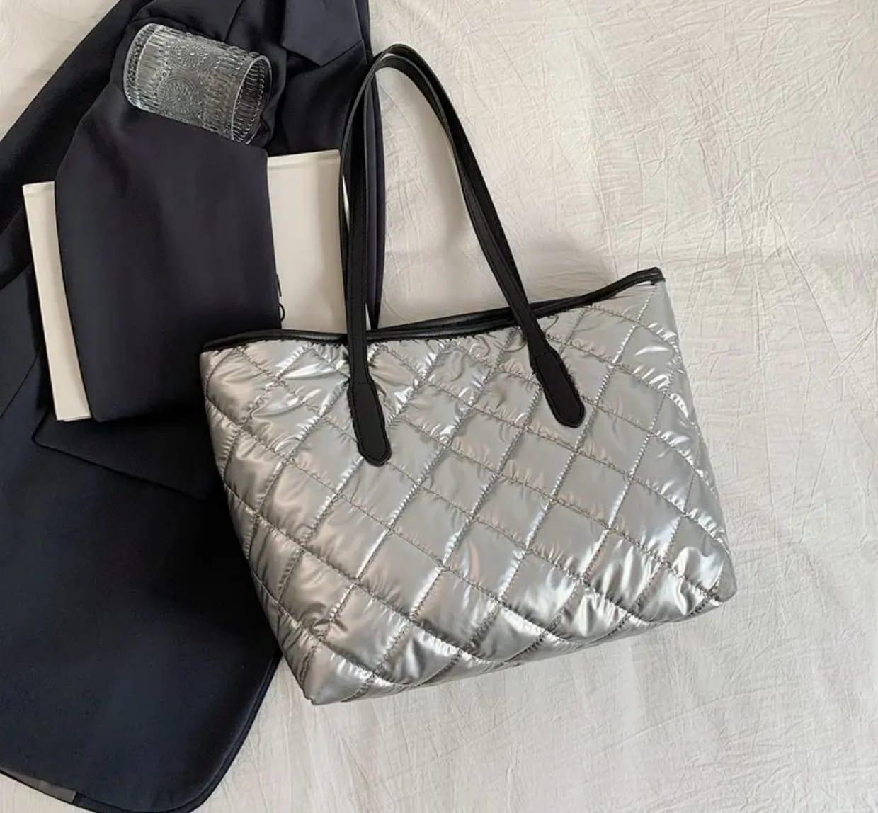 Women Quilted Puffy Tote Bag
