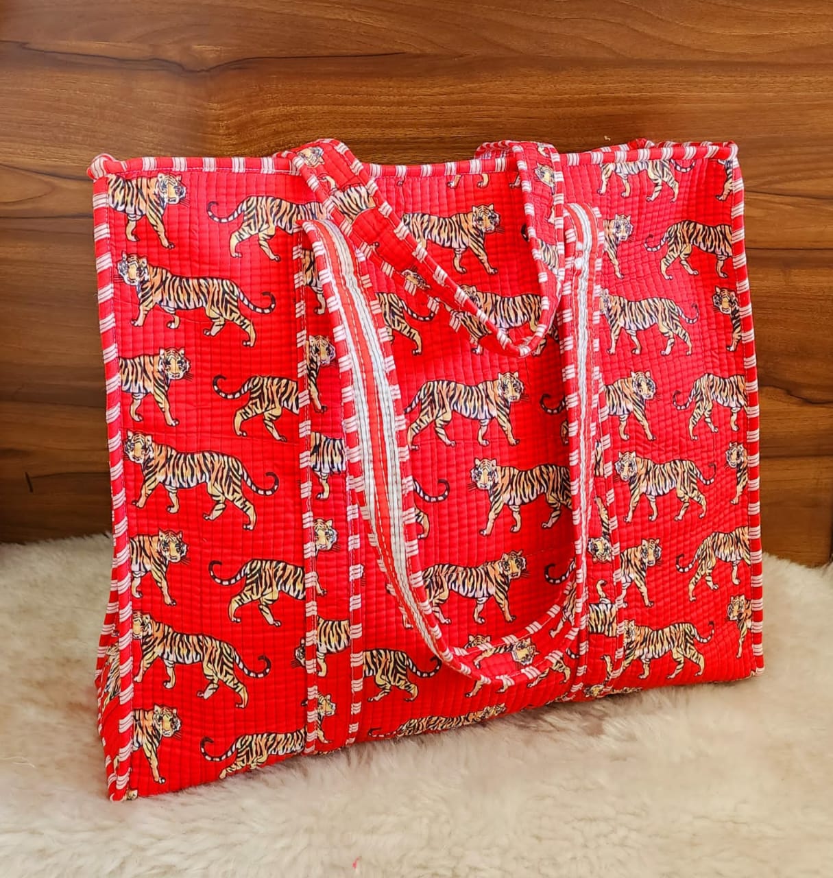Red Animal Print Shopperbag