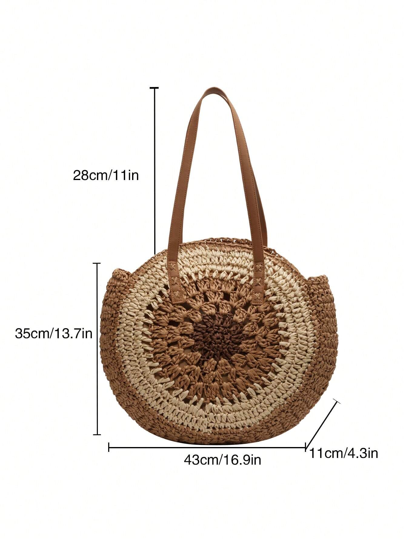Handmade Crochet raffia round beach/ summer boho travel tote bag