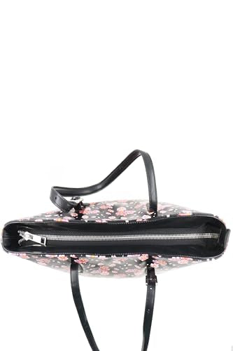 Floral Isabella Printed Tote Bag in black color