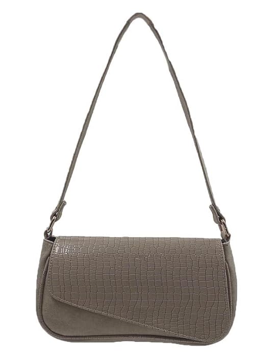 Stylish Taupe Croco-Embossed Shoulder Bag