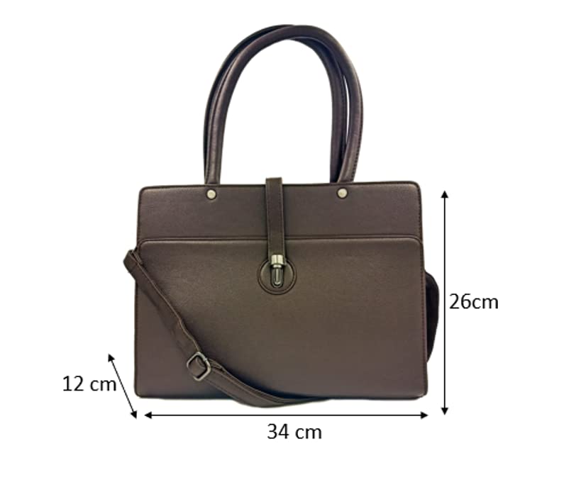 Sophisticated Faux Leather Hand Bag with Adjustable Strap