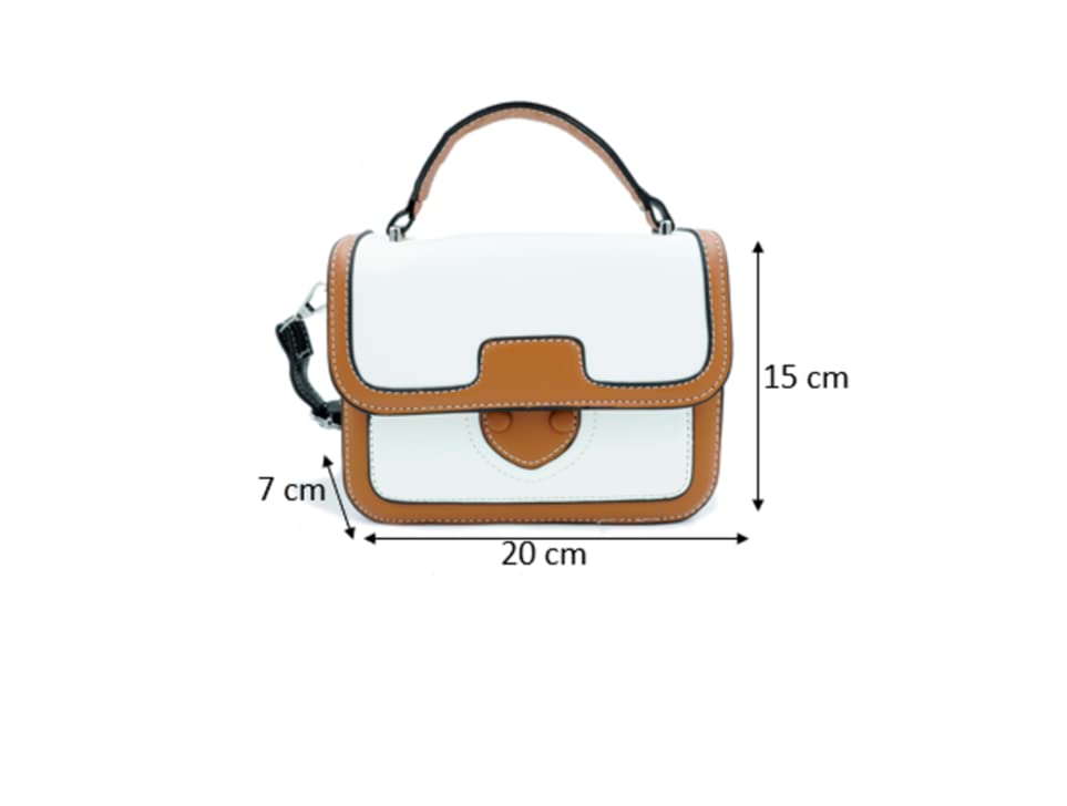 Contrast color Satchel cum Sling Bag with detachable adjustable strap