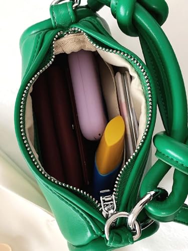 Green Color Minimalist Satchel cum sling Bag with knotted handle