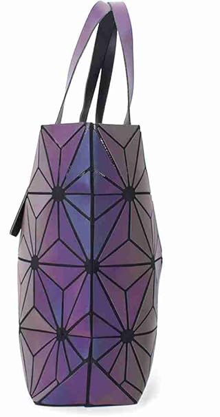 Luminous Geometric Pattern Tote Bag - Iridescent Design