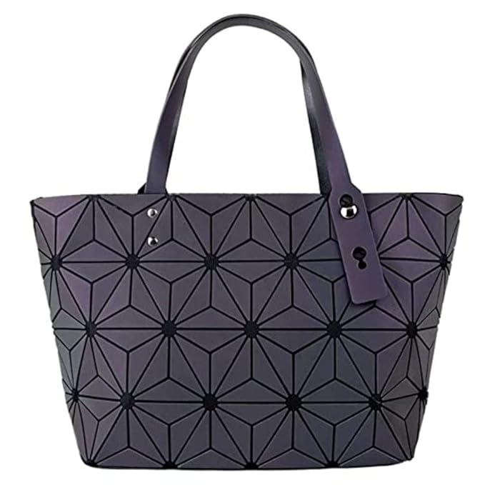 Luminous Geometric Pattern Tote Bag - Iridescent Design