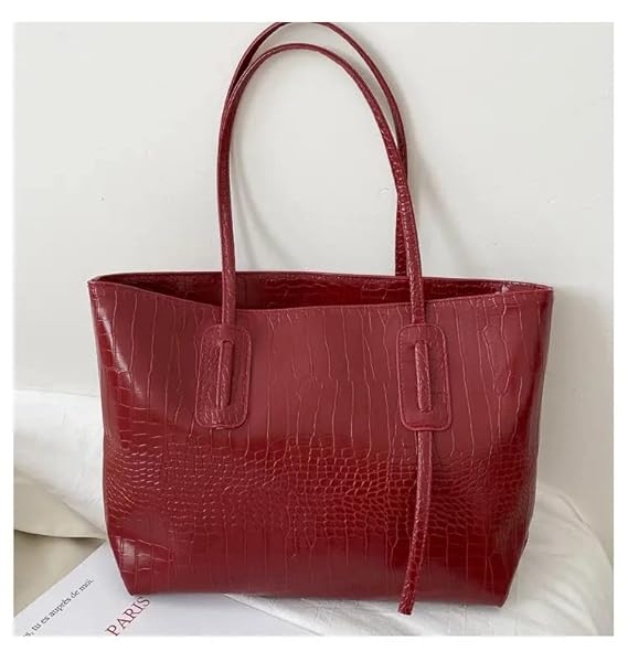 Croco debossed Casual wear Tote Bags