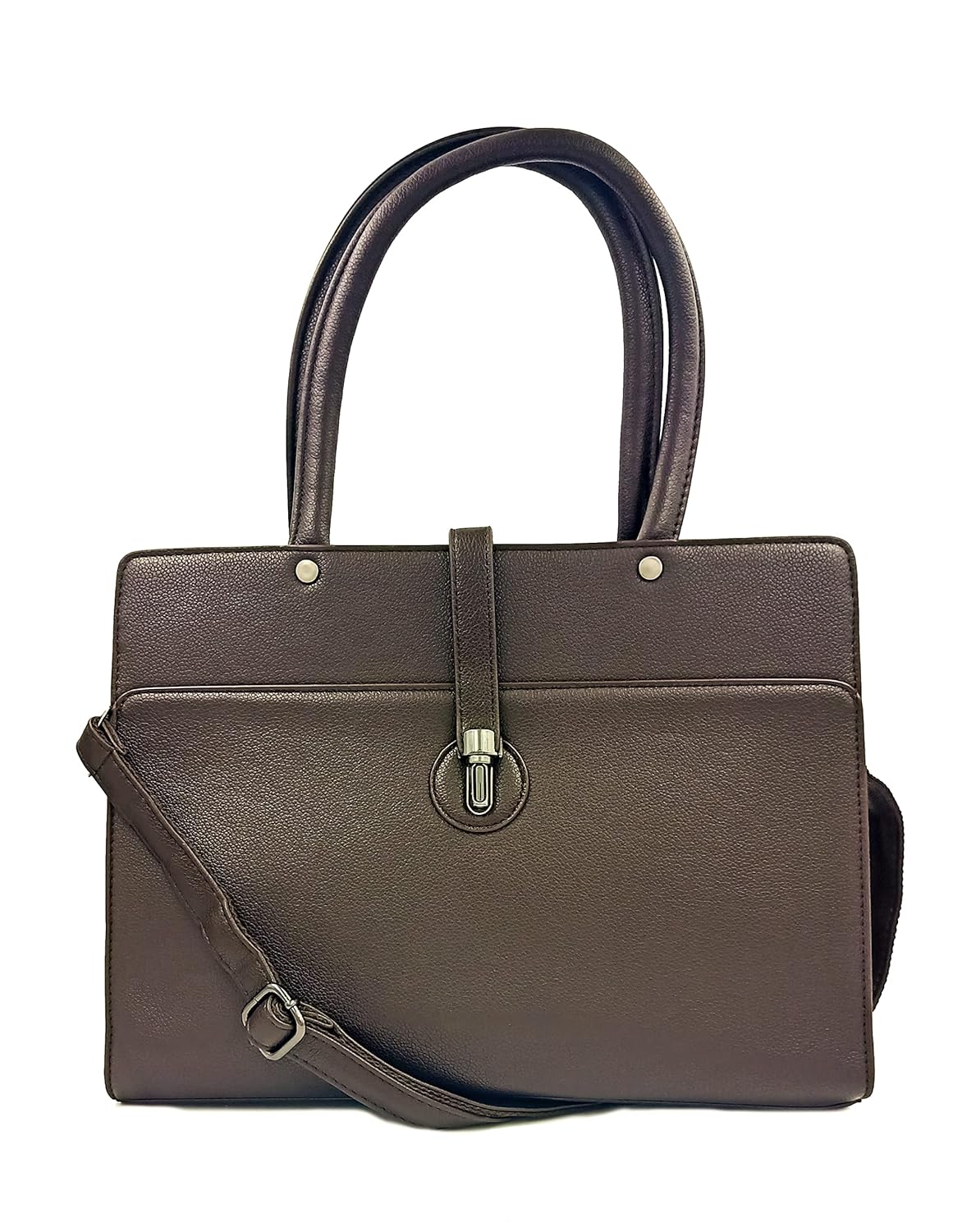 Sophisticated Faux Leather Hand Bag with Adjustable Strap