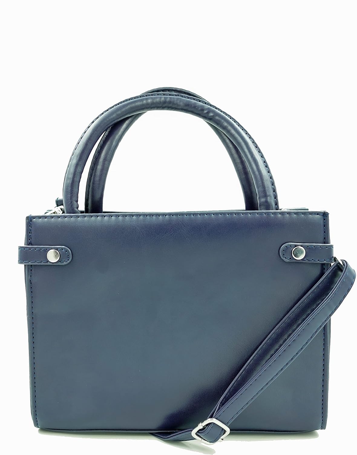 Chic Navy Quilted Handbag with Elegant Lock Charm