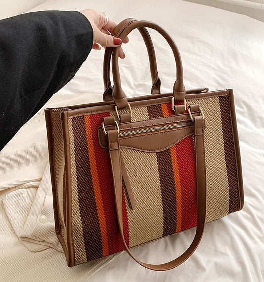 Stylish Multi-Color Striped Tote Bag Collection