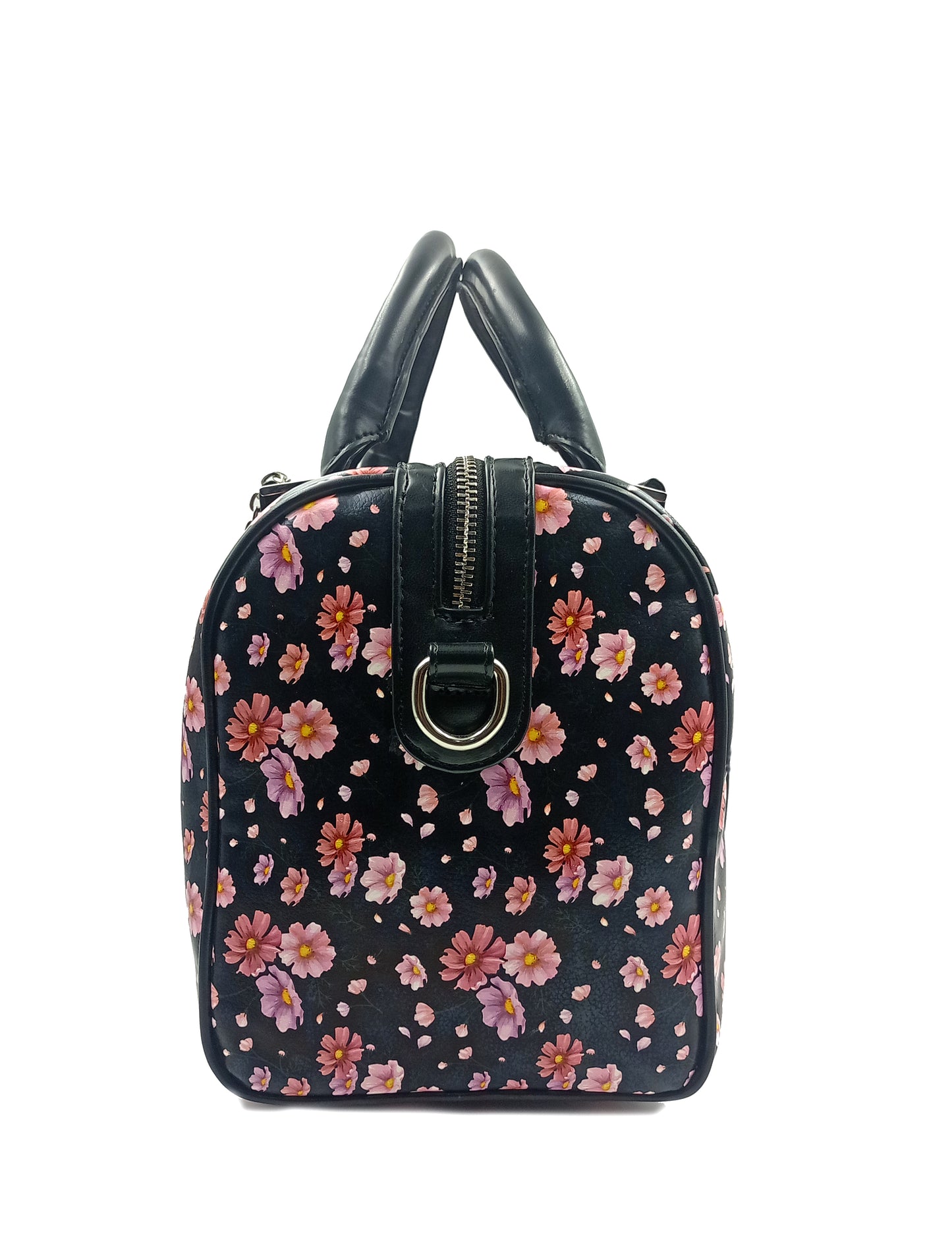 Floral printed Mini Duffle Bag in Black Color