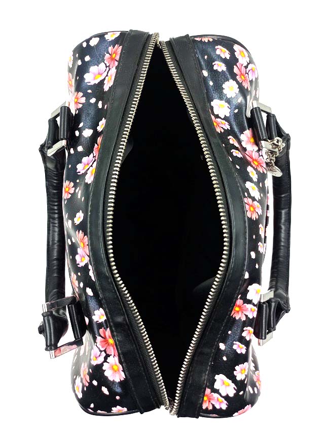 Floral printed Mini Duffle Bag in Black Color