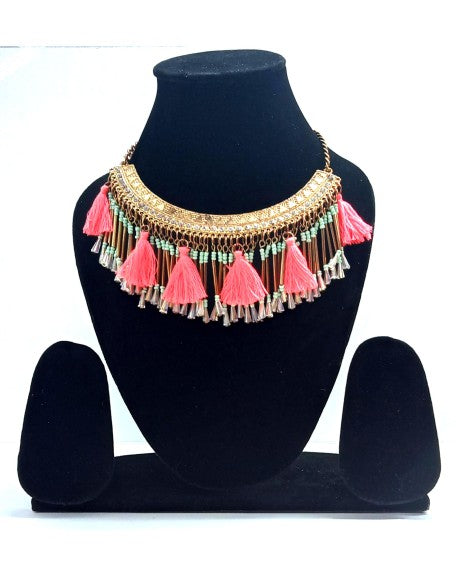 Multicolor Tassel Statement Necklace (SW-D-01)