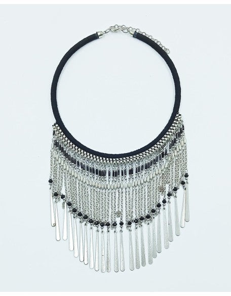 Silver Metal Tribal Necklace (SW-D-13)