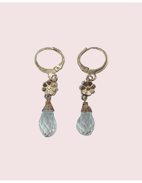 Handcrafted Crystal White Drop Earrings (SW-SJ-42)