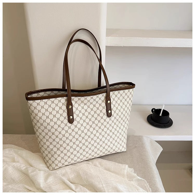 Elegant Printed Textured Tote Bags with Geometric Design for Women